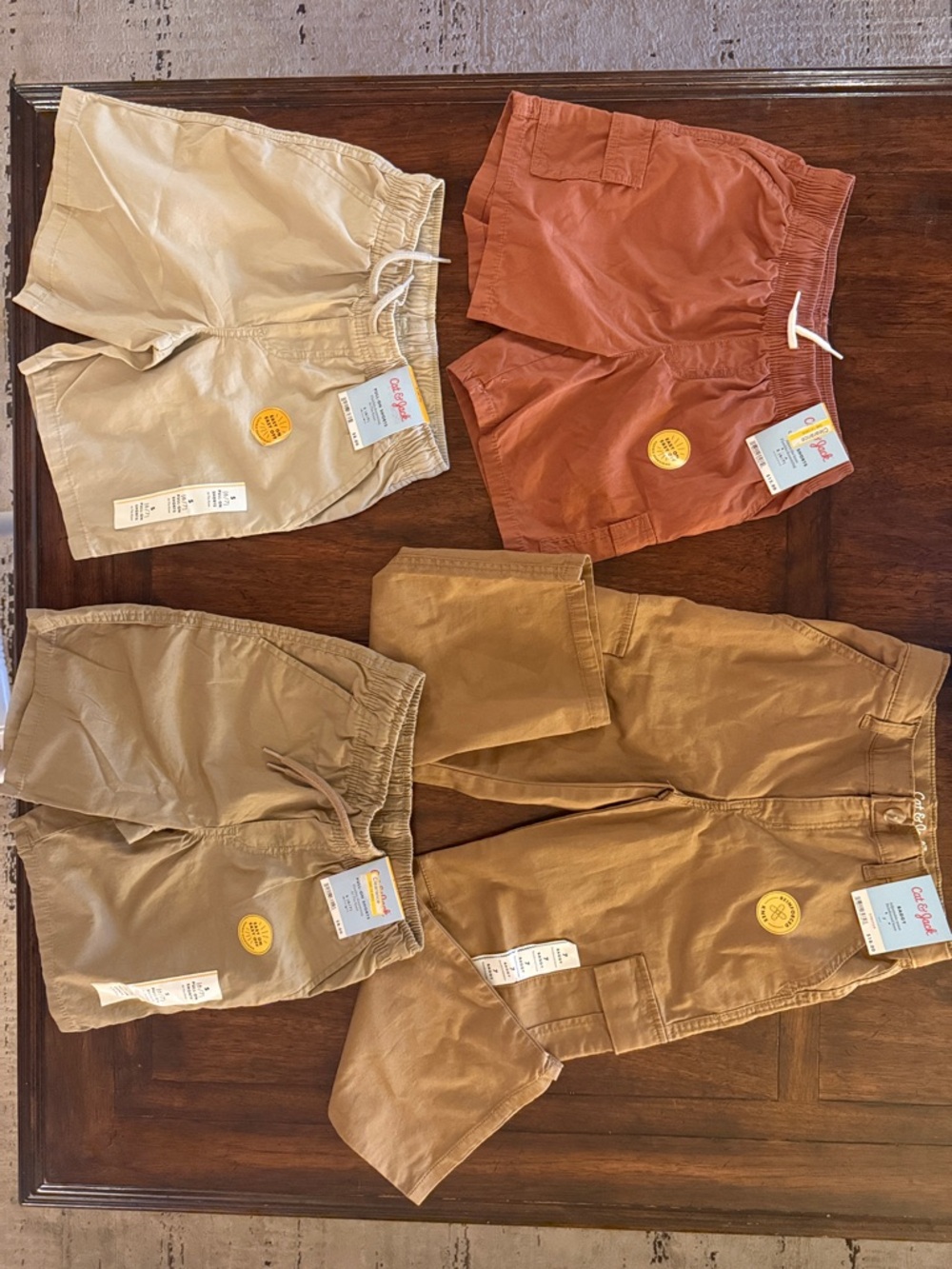 Cat & Jack Kids Shorts and Pants in Cream, Rust and Tan Shades- size 6/7